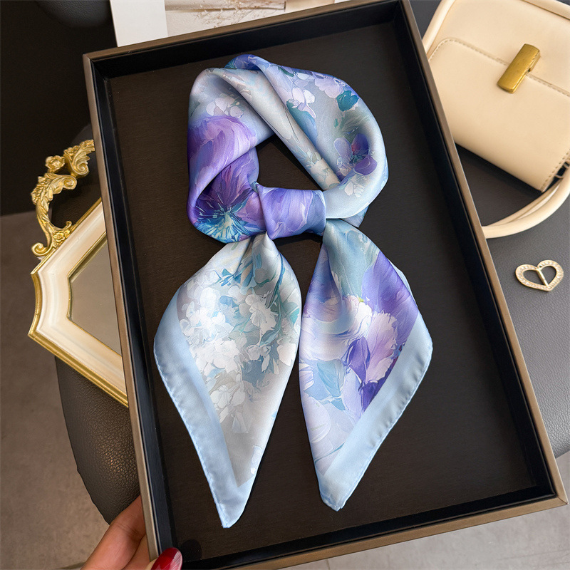 Ascot Neck Scarf - 2026 جديد الأزهار طباعة الحرير وشاح