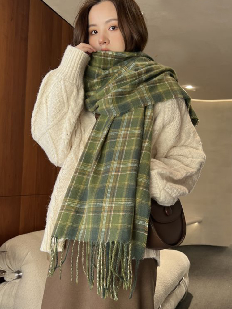 Woven Scarf Blanket - وشاح نسائي جديد من الكشمير المقلد،