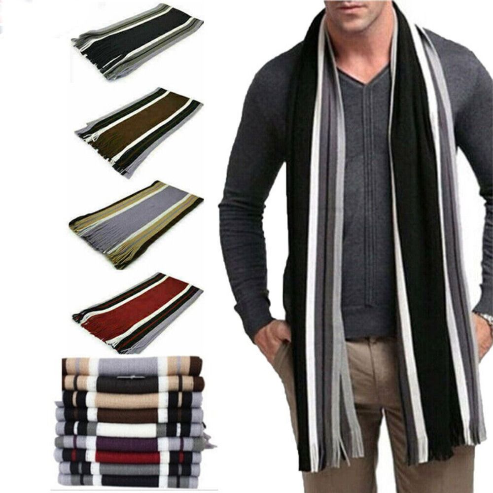 الكشمير الرجال وشاح مخطط موضة  - مراجعة Muffler Men Wool وسعره