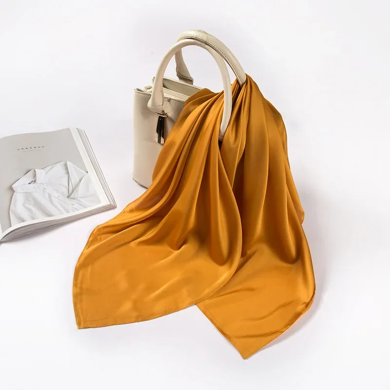 وشاح ساتان نسائي 70 سم بلون مو - مراجعة Ascot Neck Scarf وسعره
