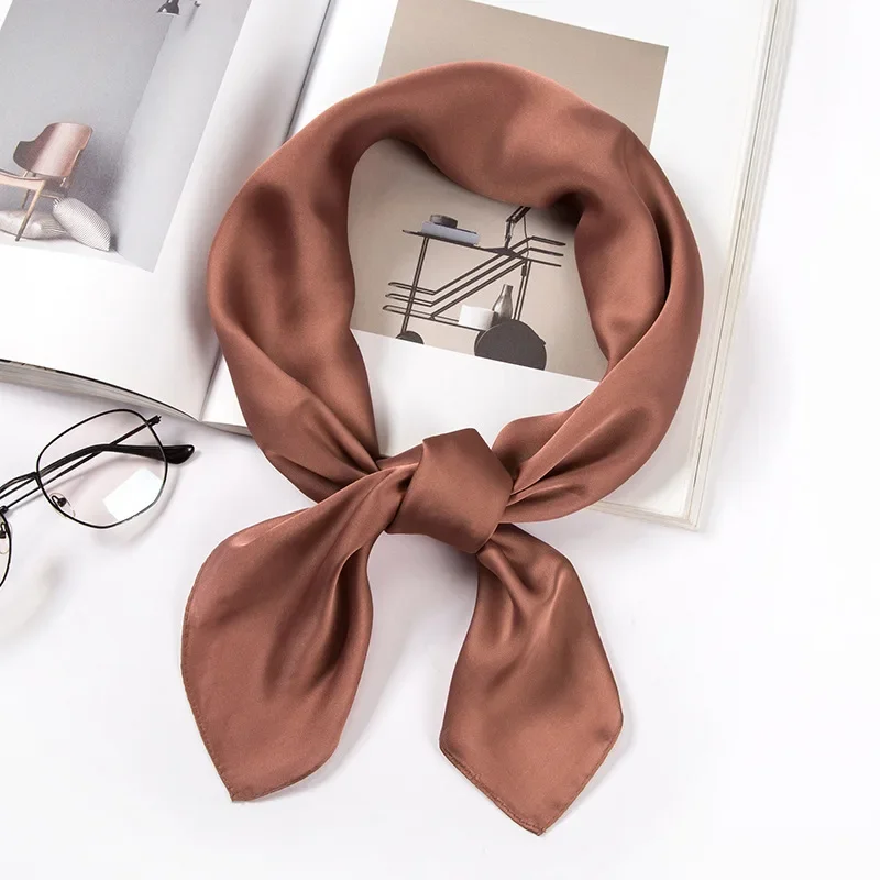 وشاح ساتان نسائي 70 سم بلون مو - مراجعة Ascot Neck Scarf وسعره