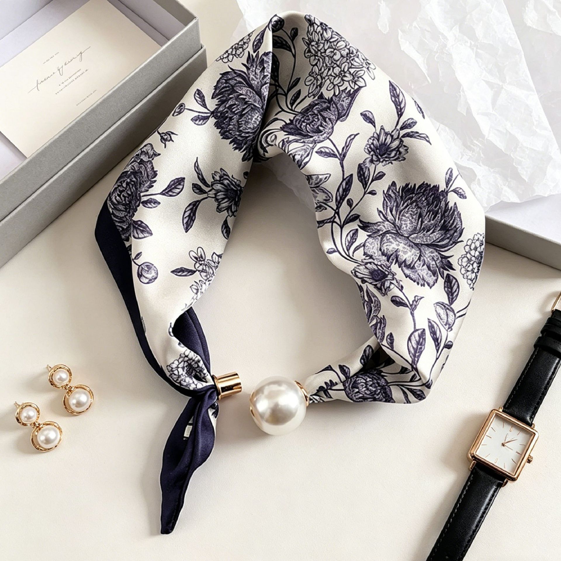 وشاح نسائي فاخر بتصميم الفارس  - مراجعة Ascot Neck Scarf وسعره