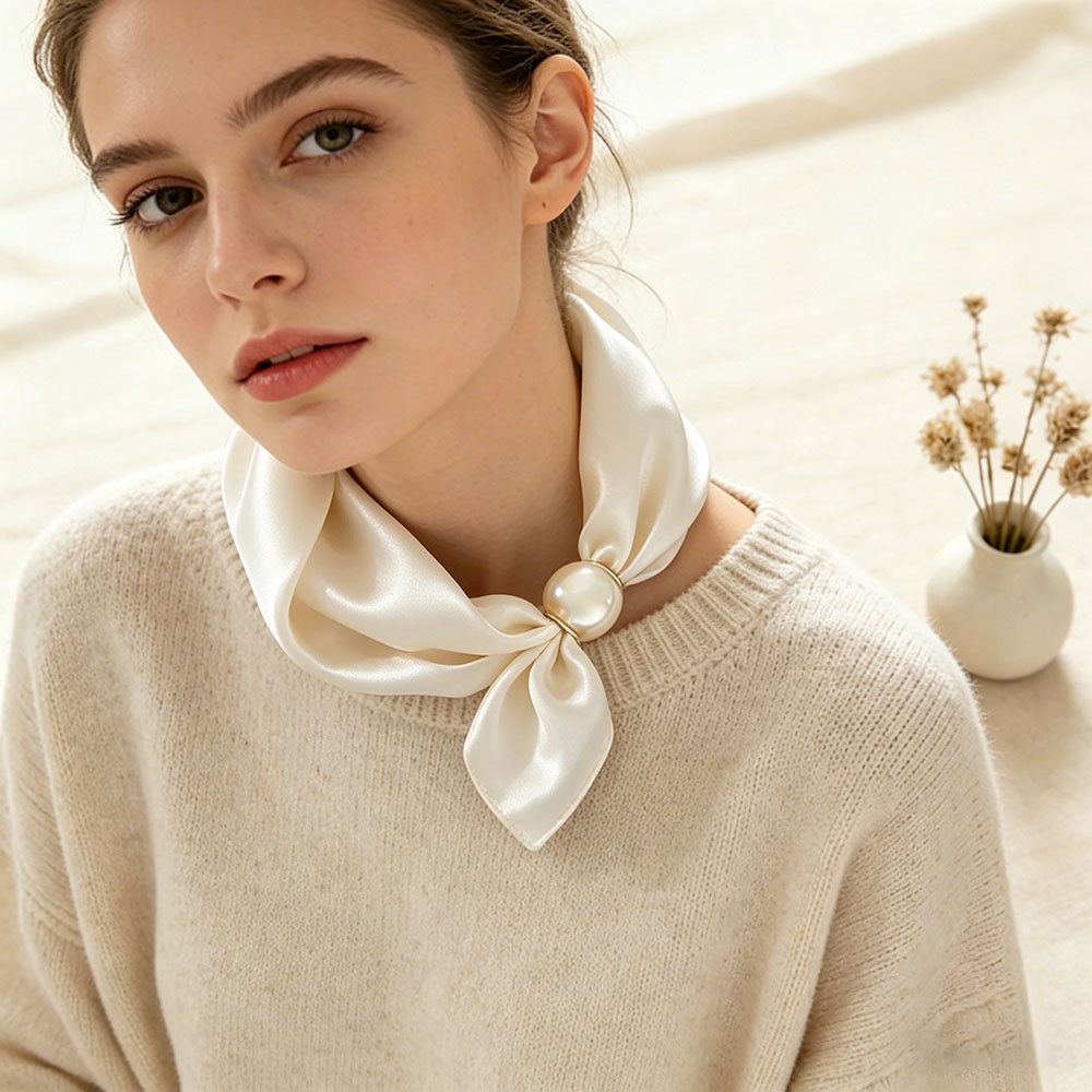 سلسلة وشاح حريرية مغناطيسية رف - مراجعة Ascot Neck Scarf وسعره