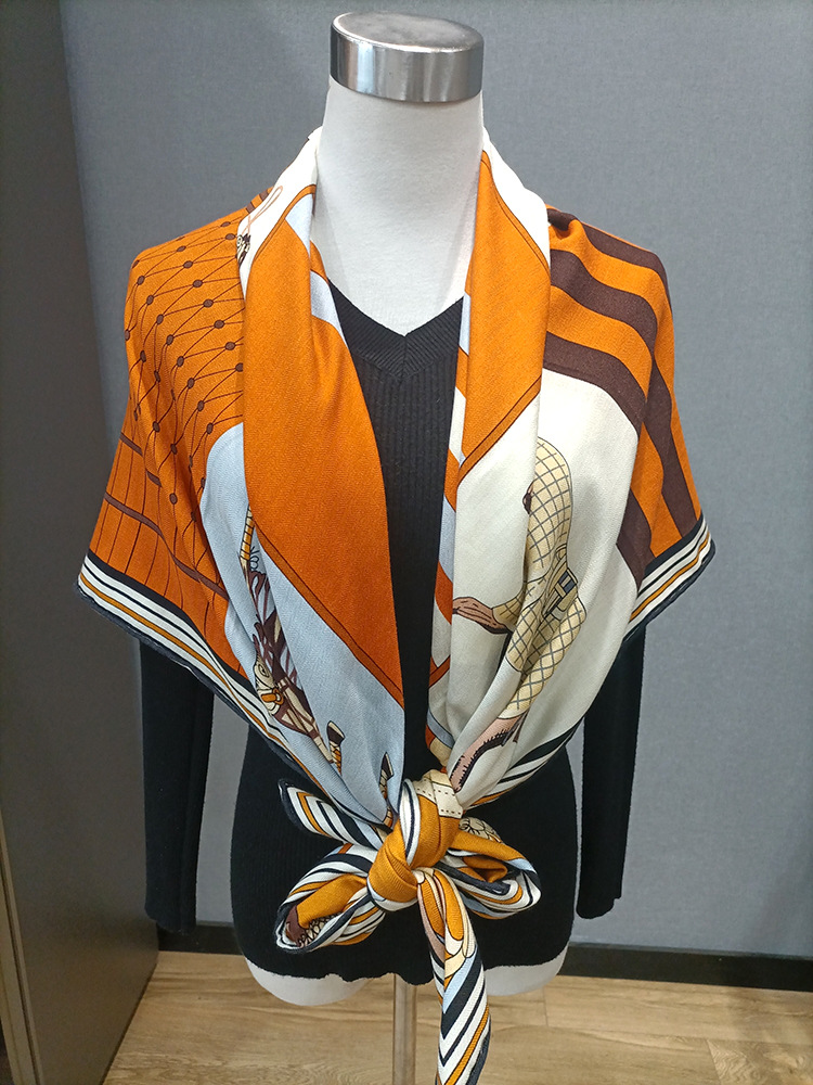وشاح حرير وصوف شتوي كبير مربع  - مراجعة Pashmina Wrap Large وسعره