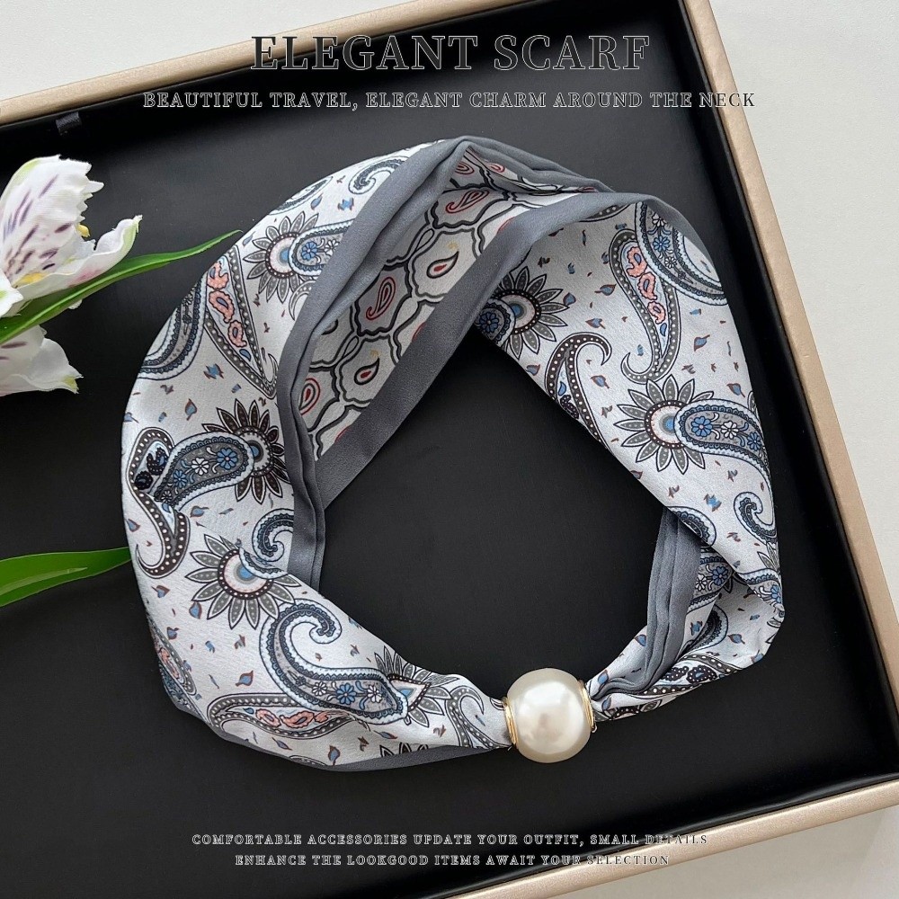 وشاح حريري أنيق بمشبك مغناطيسي - مراجعة Ascot Neck Scarf وسعره
