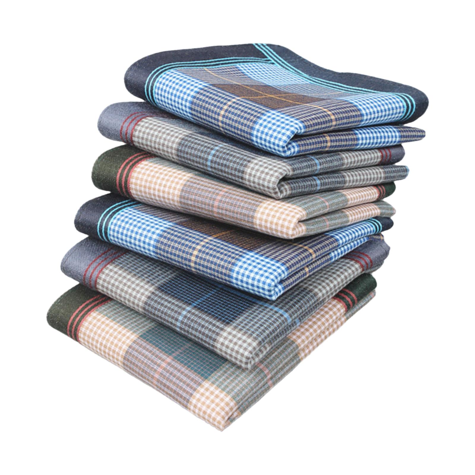 6 قطع مناديل جيب مربعة، مناديل - مراجعة Handkerchief Cotton Men وسعره