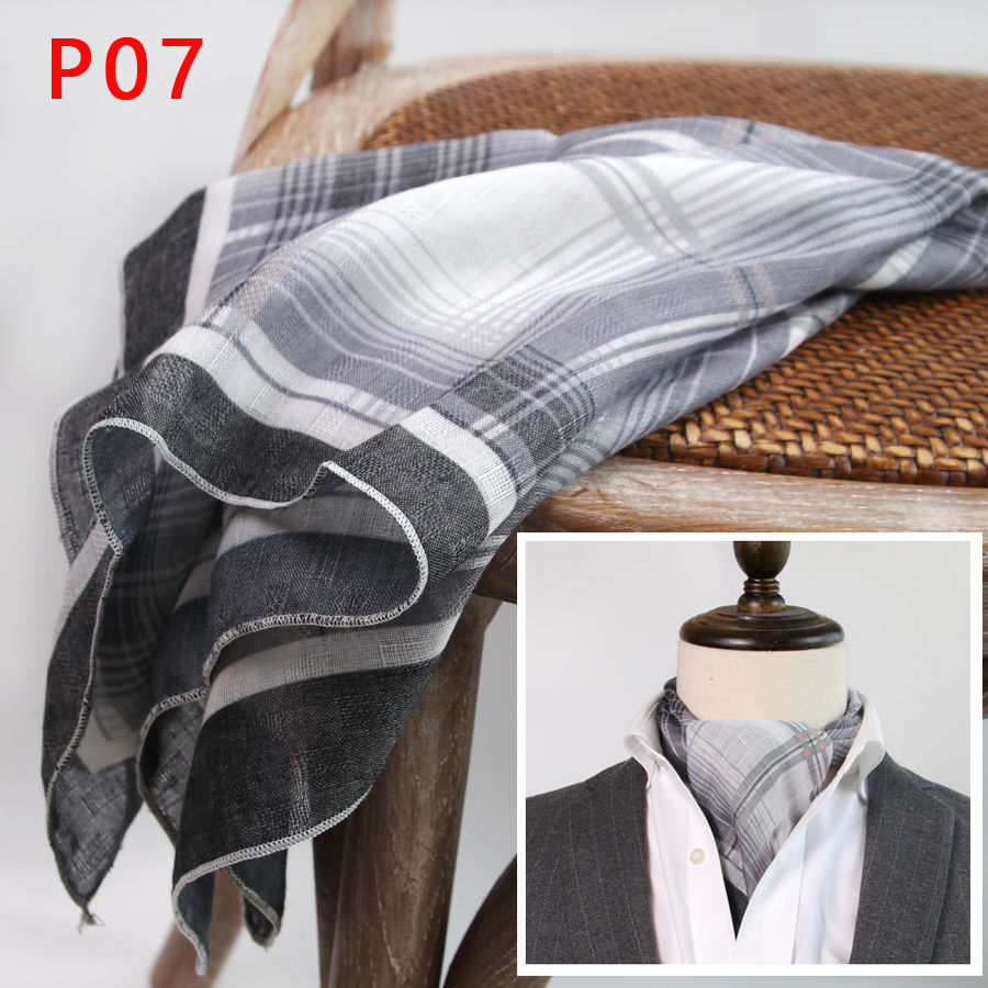 وشاح رجالي مربع بأزرار ، وشاح  - مراجعة Ascot Neck Scarf وسعره