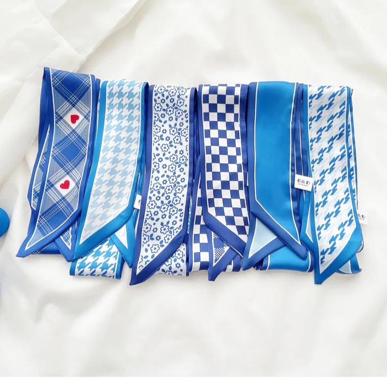 وشاح حريري أزرق كلاين جديد بنق - مراجعة Ascot Neck Scarf وسعره