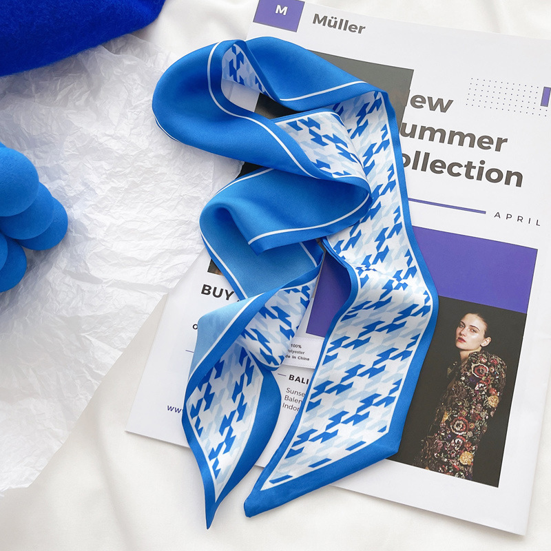 وشاح حريري أزرق كلاين جديد بنق - مراجعة Ascot Neck Scarf وسعره